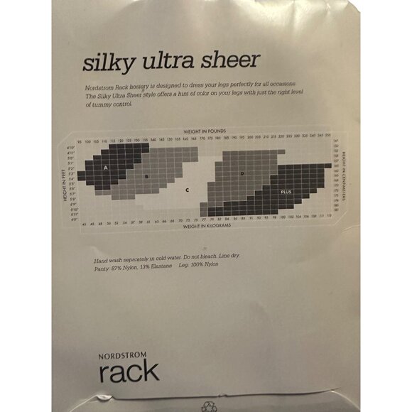 Nordstrom Rack Silky Ultra Sheer Control Top Pantyhose Size C Soft Beige - Picture 3 of 4
